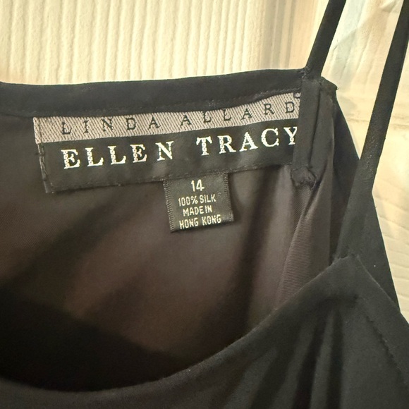 Vintage 1990s Linda Allard for Ellen Tracy Black Silk Slip Dress - Picture 5 of 11